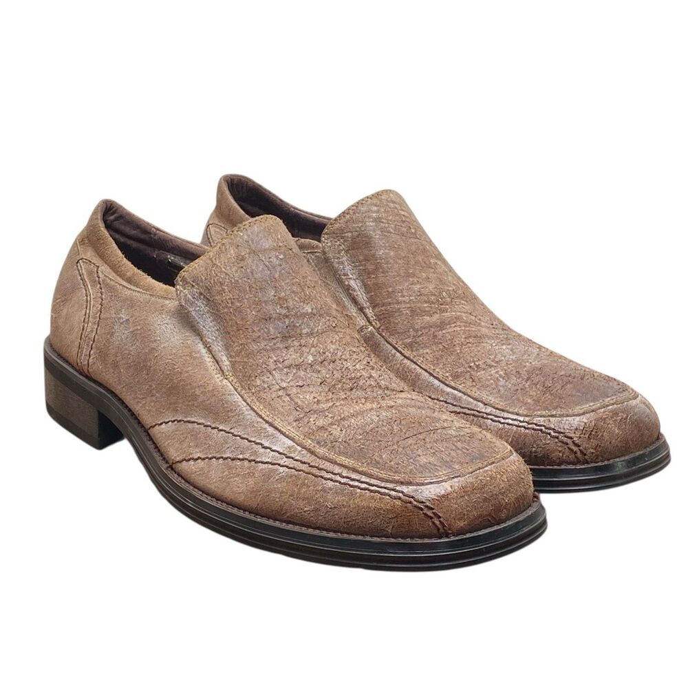 Bed‎ Stu Grunge Slip-On Oxford Loafers Men's Size 10 Tan Leather